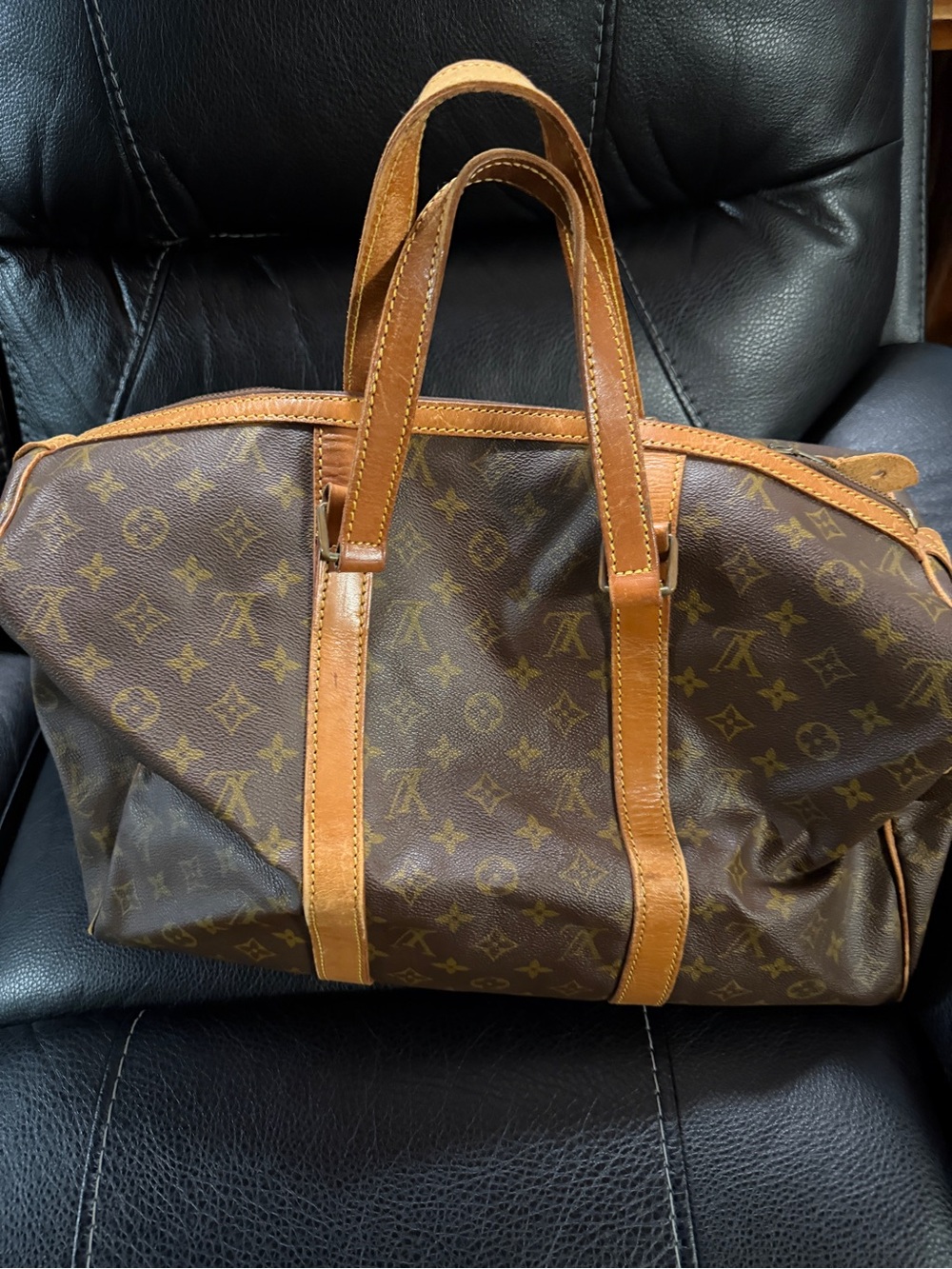 Louis Vuitton Monogram Canvas Duffel with Tan Leather Trim